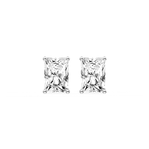 Radiant Certified Lab Grown Diamond Classic Four Prong Guardian Back Stud Earrings