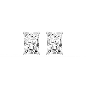 Radiant Certified Lab Grown Diamond Classic Four Prong Guardian Back Stud Earrings