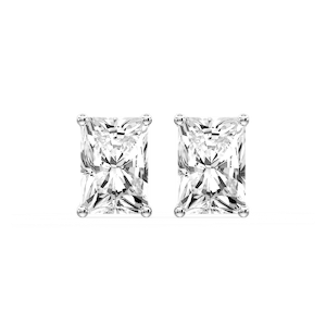 Radiant Certified Lab Grown Diamond Classic Four Prong Guardian Back Stud Earrings