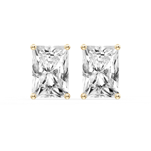 Radiant Certified Lab Grown Diamond Classic Four Prong Guardian Back Stud Earrings
