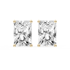 Radiant Certified Lab Grown Diamond Classic Four Prong Guardian Back Stud Earrings
