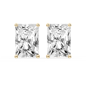 Radiant Certified Lab Grown Diamond Classic Four Prong Guardian Back Stud Earrings