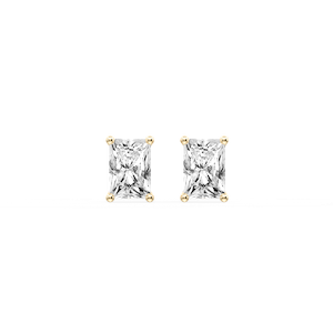 Radiant Certified Lab Grown Diamond Classic Four Prong Guardian Back Stud Earrings