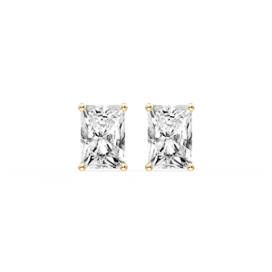 Radiant Certified Lab Grown Diamond Classic Four Prong Guardian Back Stud Earrings