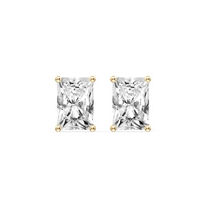 Radiant Certified Lab Grown Diamond Classic Four Prong Guardian Back Stud Earrings