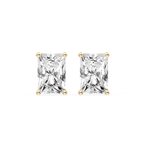 Radiant Certified Lab Grown Diamond Classic Four Prong Guardian Back Stud Earrings