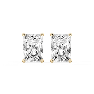Radiant Certified Lab Grown Diamond Classic Four Prong Guardian Back Stud Earrings
