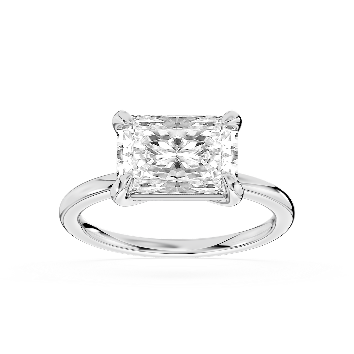 Leigh Radiant Lab Grown Diamond Claw Prong Solitaire Engagement Ring