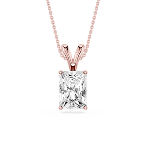 Radiant Lab Grown Diamond Double Bail Pendant - 16 to 18 Inches