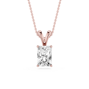Radiant Lab Grown Diamond Double Bail Pendant - 16 to 18 Inches