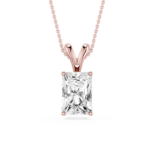 Radiant Lab Grown Diamond Double Bail Pendant - 16 to 18 Inches