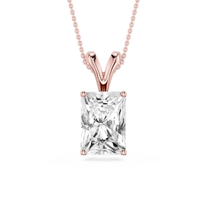 Radiant Lab Grown Diamond Double Bail Pendant - 16 to 18 Inches