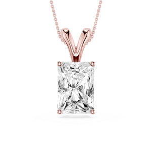 Radiant Lab Grown Diamond Double Bail Pendant - 16 to 18 Inches