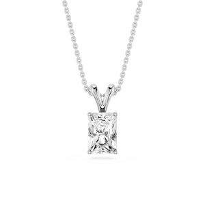 Radiant Lab Grown Diamond Double Bail Pendant - 16 to 18 Inches