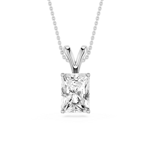 Radiant Lab Grown Diamond Double Bail Pendant - 16 to 18 Inches