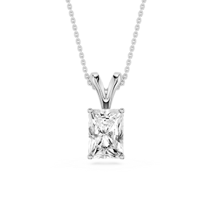 Radiant Lab Grown Diamond Double Bail Pendant - 16 to 18 Inches