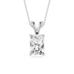 Radiant Lab Grown Diamond Double Bail Pendant - 16 to 18 Inches