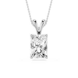Radiant Lab Grown Diamond Double Bail Pendant - 16 to 18 Inches