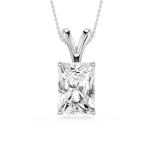 Radiant Lab Grown Diamond Double Bail Pendant - 16 to 18 Inches