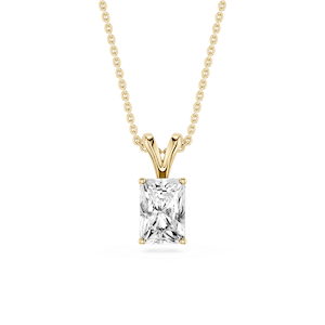 Radiant Lab Grown Diamond Double Bail Pendant - 16 to 18 Inches
