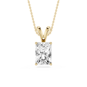 Radiant Lab Grown Diamond Double Bail Pendant - 16 to 18 Inches