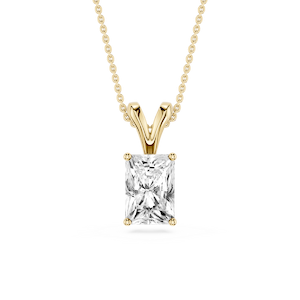 Radiant Lab Grown Diamond Double Bail Pendant - 16 to 18 Inches