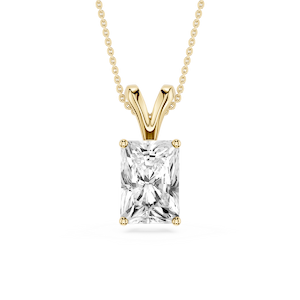 Radiant Lab Grown Diamond Double Bail Pendant - 16 to 18 Inches