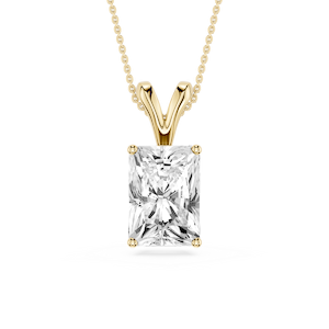 Radiant Lab Grown Diamond Double Bail Pendant - 16 to 18 Inches