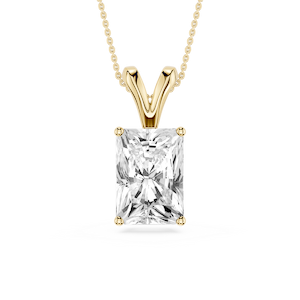 Radiant Lab Grown Diamond Double Bail Pendant - 16 to 18 Inches