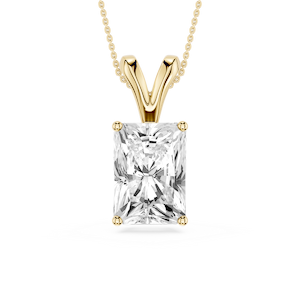 Radiant Lab Grown Diamond Double Bail Pendant - 16 to 18 Inches