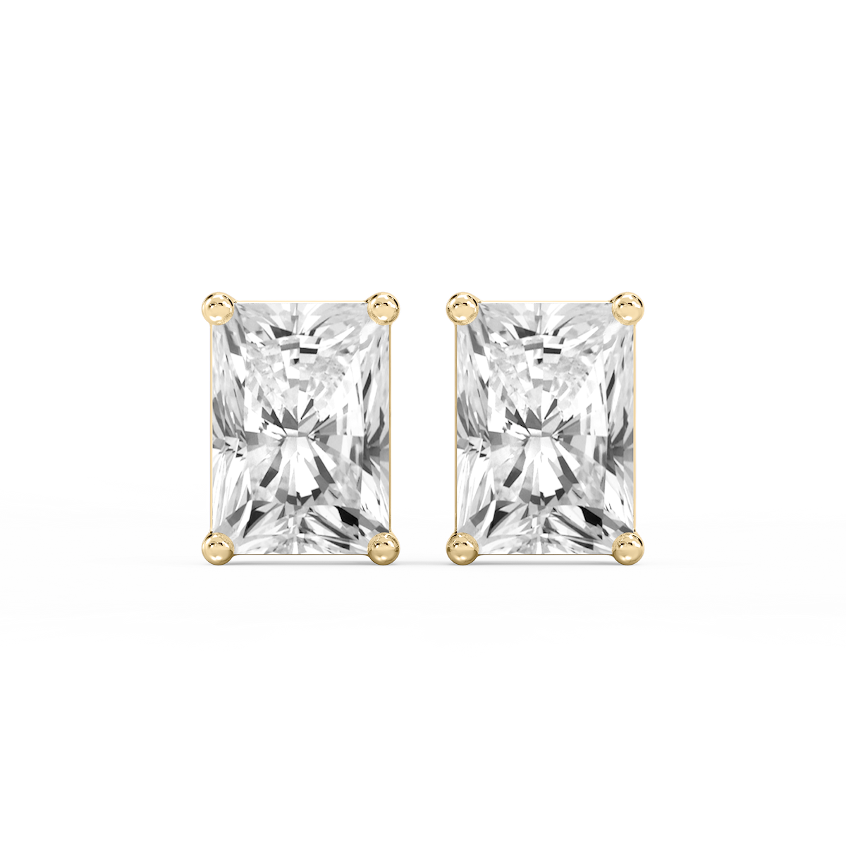 Radiant Certified Lab Grown Diamond Classic Four Prong Stud Earrings