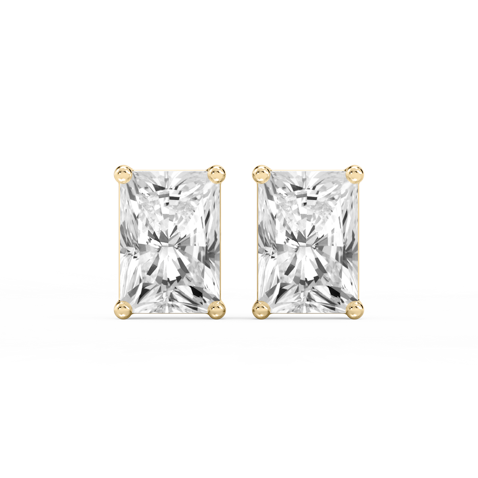 Radiant Certified Lab Grown Diamond Classic Four Prong Stud Earrings
