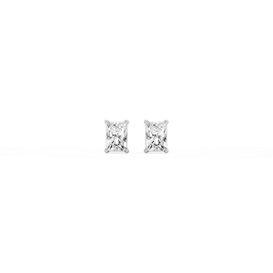 Radiant Lab Grown Diamond Classic Four Prong Threaded Back Stud Earrings