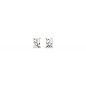 Radiant Lab Grown Diamond Classic Four Prong Threaded Back Stud Earrings