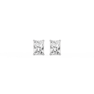Radiant Lab Grown Diamond Classic Four Prong Threaded Back Stud Earrings