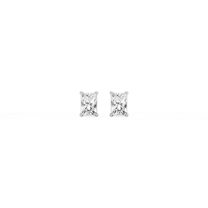 Radiant Lab Grown Diamond Classic Four Prong Threaded Back Stud Earrings