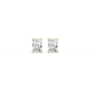 Radiant Lab Grown Diamond Classic Four Prong Threaded Back Stud Earrings
