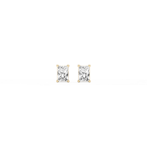Radiant Lab Grown Diamond Classic Four Prong Threaded Back Stud Earrings