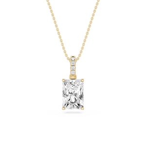 Radiant Lab Grown Diamond Hidden Halo Pendant - 16 to 18 Inches