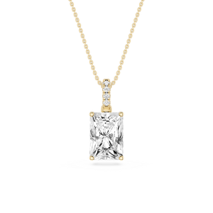 Radiant Lab Grown Diamond Hidden Halo Pendant - 16 to 18 Inches