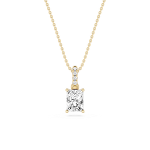 Radiant Lab Grown Diamond Hidden Halo Pendant - 16 to 18 Inches