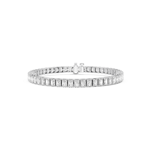 Radiant Lab Grown Diamond Four Prong Tennis Bracelet - 7 Inches