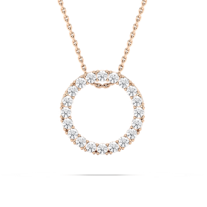 5/8 ctw Round Lab Grown Diamond Radiant Wreath Pendant  - 18 Inches
