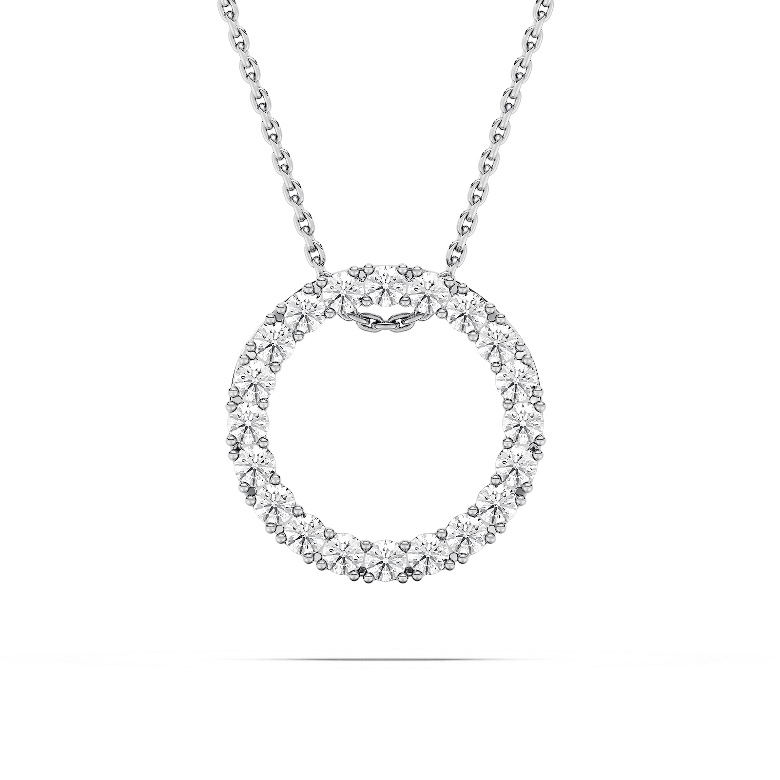 5/8 ctw Round Lab Grown Diamond Radiant Wreath Pendant  - 18 Inches