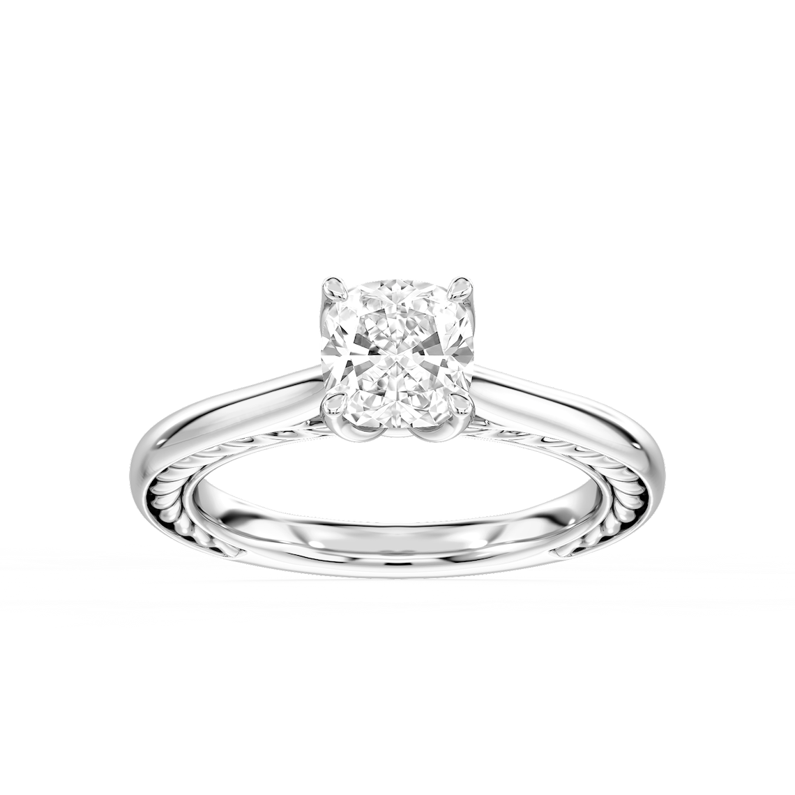 Rani 1 ½ ctw Cushion Lab Grown Diamond Lasso Rope Solitaire Engagement Ring