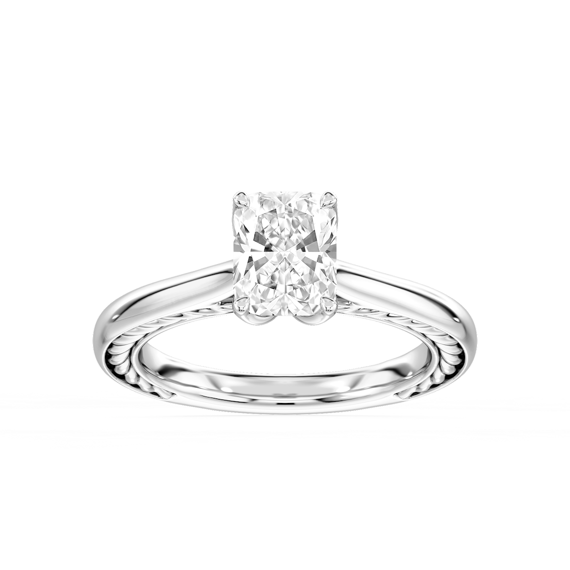 Rani 1 ½ ctw Elongated Cushion Lab Grown Diamond Lasso Rope Solitaire Engagement Ring