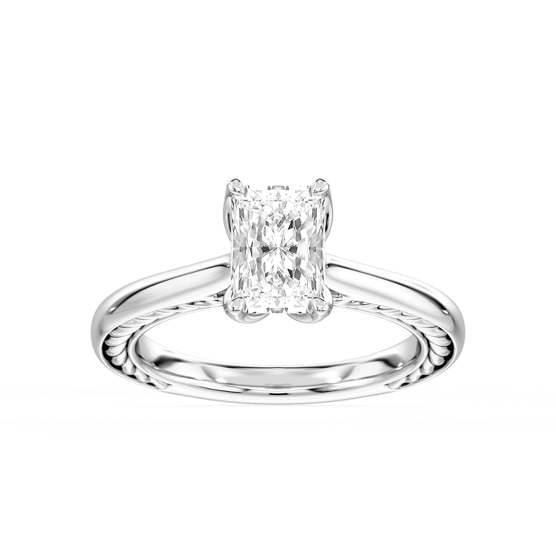 Rani 1 ½ ctw Radiant Lab Grown Diamond Lasso Rope Solitaire Engagement Ring