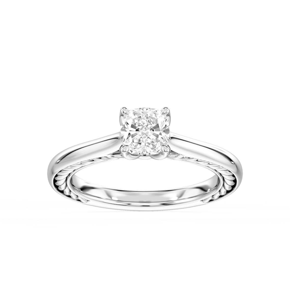 Rani 1 ctw Cushion Lab Grown Diamond Lasso Rope Solitaire Engagement Ring