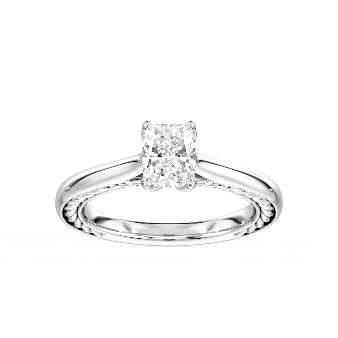 Rani 1 ctw Elongated Cushion Lab Grown Diamond Lasso Rope Solitaire Engagement Ring