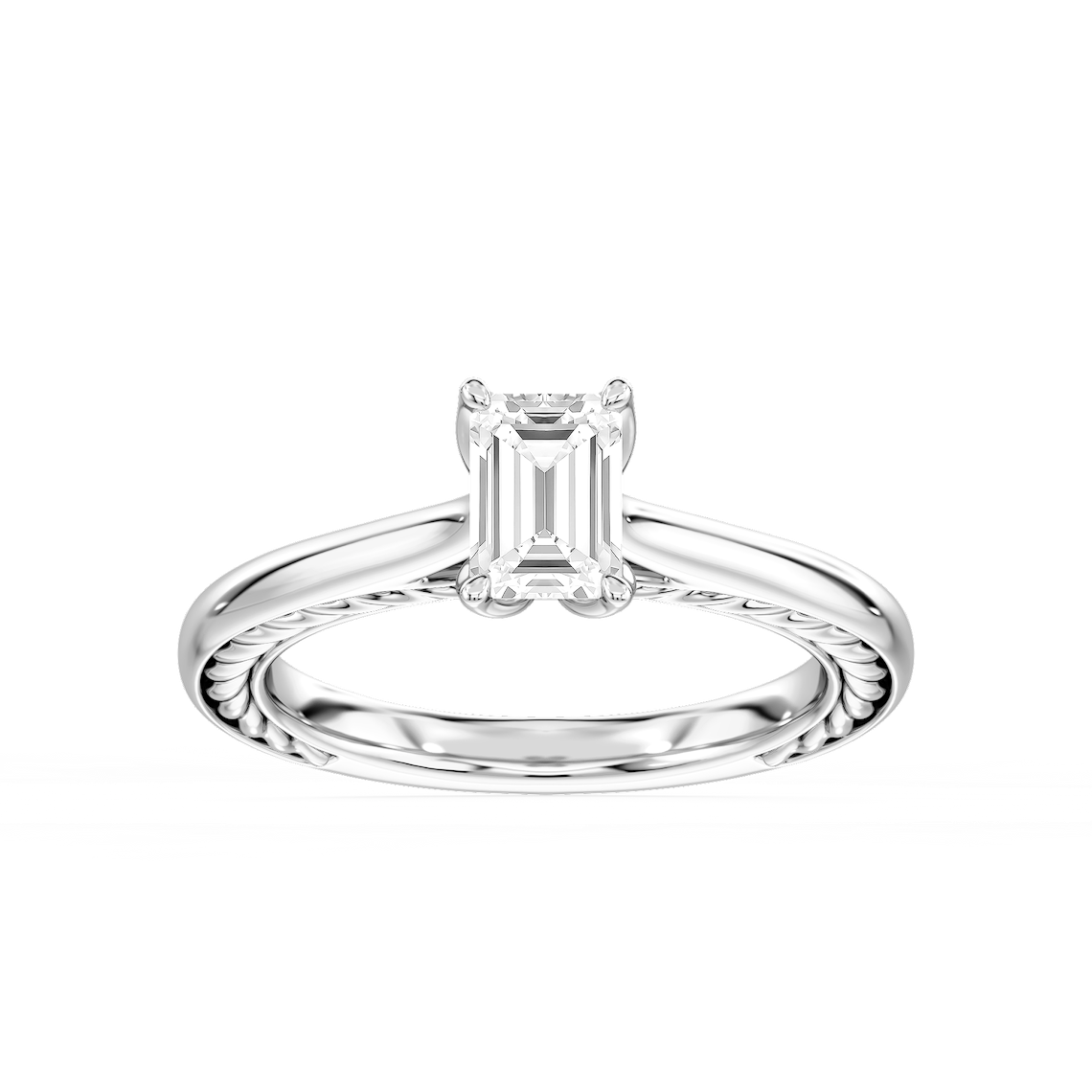 Rani 1 ctw Emerald Lab Grown Diamond Lasso Rope Solitaire Engagement Ring